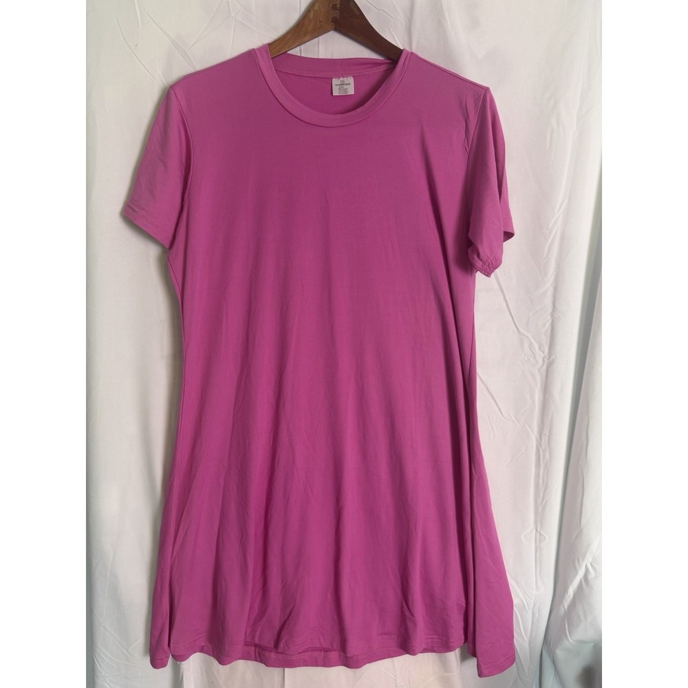 Real Essentials Women's Pink Short Sleeve Soft Casual Dress Size 2 Xl